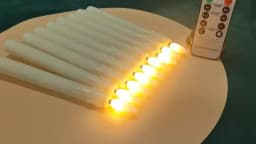 FPOO Flameless Candles Dinner Lighting Table Home Decoration Candle Light With Timer Remote Flickering Decorative Led Taper Lamp