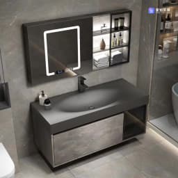 Modern Bathroom Cabinet Smart Mirror Cabinet Rock Integrated Washbasin Bathroom Vanity Cabinets with Sink Bathroom Furniture