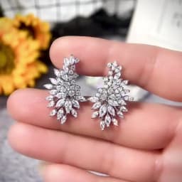 Huitan Gorgeous Women's Stud Earrings Full with Dazzling CZ Stone Sparkling Ear Piercing Earrings Party Jewelry Drop Shipping