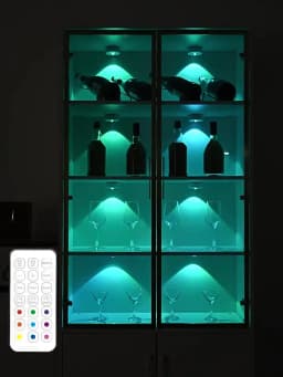Multi Mode RGB COB LED Cabinet Light Dimmable 12 Color Remote Control USB Rechargeable Light Night for Kitchen Wardrobe Bedroom