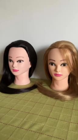 Synthetic Long Hair Training Head For Braid Hairdressing With Clamp Wig Stand Doll Head For Hairstyles Mannequin Head