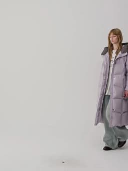 FSLE 2026 Winter Women Long Hooded Bread Puffer Downcoat Jacket Color Block Warm Quilted Down Coat Streetwear Thick Outdoor Coat