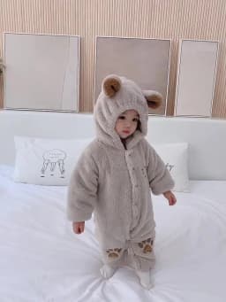 Winter Baby Romper With Ears Thicken Cotton Newborn Bodysuit Hooded Baby Girl Clothes Cartoon Boys Jumpsuit 0-24 Months
