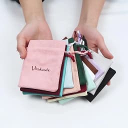 50pcs Velvet Drawstring Bag Chic Small Gift Packing Bag Earrings Ring Necklace Jewelry Packaging Display Flannel Pink Pouches