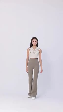 Women Bootcut Shark Yoga Flare Pants With Back Waist Pocket Fitness Workout Leggings Casual Sports Long Pants High Waist Trouser