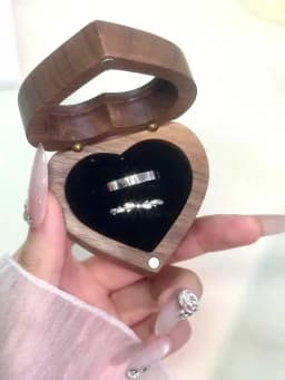 Classical Heart Shape Wedding Ceremony Ring Box Walnut Wood Jewelry Boxes Proposed Wedding Jewellery Storage Organizer Ring Box