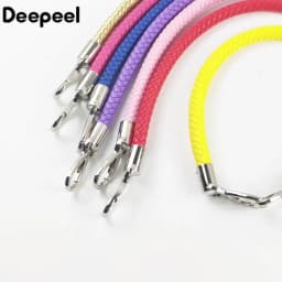 2Pcs 40/50/60cm Handbag Handle PU Braided Rope Sliver Buckle Women's Bags Shoulder Straps DIY Leather Crafts Purse Accessories