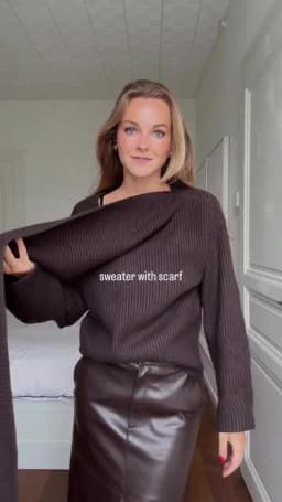 Solid Turtleneck Knit Short Pullover Women Chic Scarf Collar Full Sleeves Loose Warm Sweater 2026 Lady Daily Street Pullovers