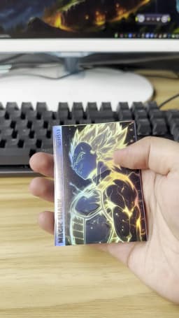 Magic Shark Anime Goku Vegeta Trunks Laser Holographic Shinny Skin Cover Sticker Film for Debit Credit Card