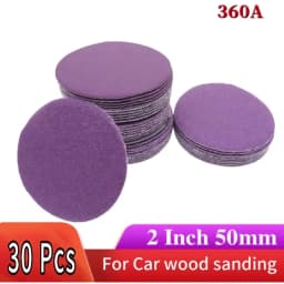 30 Pcs 2 Inch 50mm Purple Sanding Discs Wet Dry 60-10000 Grit Hook&Loop Aluminum Oxide Sandpaper for Drill Grinder Rotary Tools