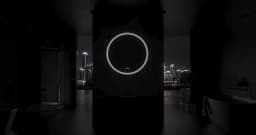 LUVODI 90cm Round Bathroom Mirror Waterproof Fogless Vanity Wall-Mounted for Washroom Toilet Basin with Illumination Circle Mirror