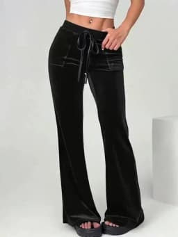 2025 Autumn and Winter Women's Micro Flared Pants Slim Fit and Slimming Casual Flared Pants Velvet Pants