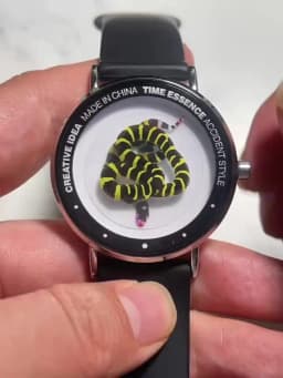 Creative Design Ultra-thin Quartz Watch Animal: Snake Silicone Watch Strap Diameter 40mm Waterproof