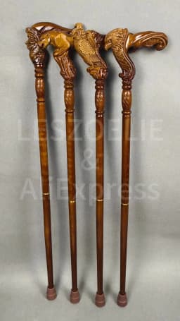 4 Styles 95cm Leopard German Beech Wooden Stick Men Eagle-Head Fashionable Canes Women Christmas Walking Stick Owl Canes