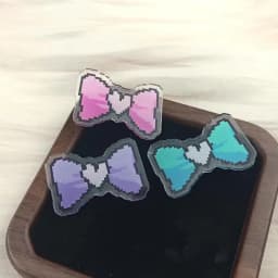 3Pcs/Set Game NEEDY GIRL OVERDOSE KAnge Ame Rain Cosplay Hairpins Colorful Bowtie Acrylic Hairclips Jewelry Headwear Accessories
