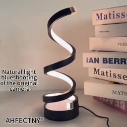LED Night Light Modern Dimmable Spiral Table Lamp Bedroom Bedside Lamps Night Lights for Living Room Office Nightstand Bookshelf