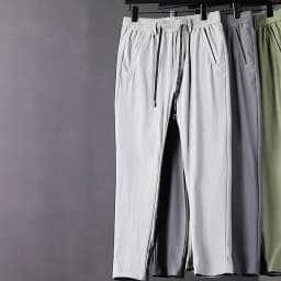 2024 Summer Soft Ice Silk Fabric Men's Thin Casual Pants Korean-style fashion Straight High Stretch Trousers Male Luxury Brand