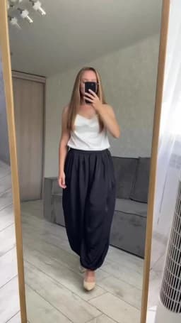 PUAL Luxury Satin Lantern Pants 2025 | High-Waisted Ruched Baggy Trousers | Elastic Cuff Harem Pants | Elegant Loose-Fit Women's