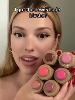 RHODE Cheek Blush Cream Blusher Stick Lip Gloss Phone Case For iPhone 15 16 17 Ribbon SALTY TAN Raspberry Espresso Lipstick INS