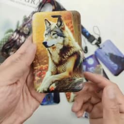 Wolves Pattern Animal Lanyard ID Badge Card Holder Office Worker Cardholder Cover Credit Card Case Card Protector Christmas Gift