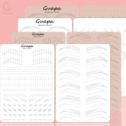 Microblading Practice Skin Pattern Sheet Pre-Printed Brow Mapping Guide Flexible Silicone Pad for Precise Hair Strokes & Shading