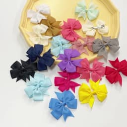 24pcs/lot Solid Colors Hair Bows With Clip For Kids Girls Grosgrain Ribbon Hairgrips Boutique Hairpins Headwear Hair Accessories