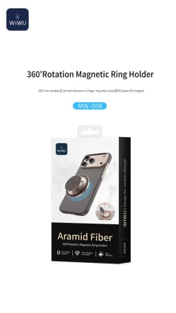 WiWU Aramid Fiber Magnetic Ring Holder for iPhone 17 Pro Max 360°Rotation Mobile Phone Stand for iPhone 16 15 Phone Bracket