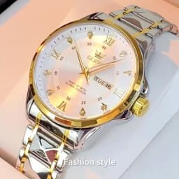 OLEVS Top Original Quartz Couple Watch Roman Scale Diamond Dial Luxury Watch For Men Women Rhombus Strap Waterproof Hand Clock