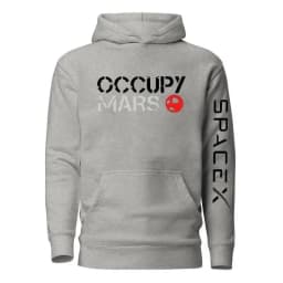 Occupy Mars Space X Black Unisex Crewneck Sweater or Hooded Men Sweatshirt Adult or Youth Comfortable Sweatshirt Space Gift