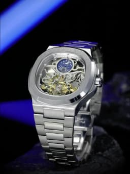 2026 High-end Luxury SKROX Square Man Watch Sapphire Stainless Steel Skeleton Moon Phase Classic Automatic Movement Male Watches