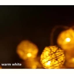 AA Battery Powered 20LED Christmas Wedding Party Fairy Holiday Decoration Warm White Rattan Ball LED String