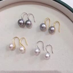 New Fine Grade AAAA Freshwater Pearl Earrings For Women Wedding Party Jewelry Earrings Black Pink White Purple 8-9mm Bread Round