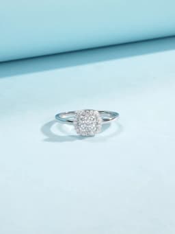 MODIAN Sparkling VVS1 D Color Pave Setting Moissanite Ring 925 Sterling Silver Wedding Band Ring for Women Fine Jewelry