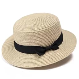 Women's British-Style Summer Hat Simple Small-Brimmed Straw Hat Korean-Style Bow-Knot Flat-Top Sun Hat Popular Women's Straw Hat