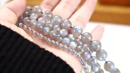 High Quality Natural Grey Labradorite Moonstone Round Loose Spacer Beads For Jewelry Making DIY Bracelet Necklace Accessories