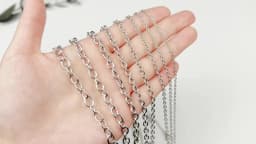 Wholesale 1 Meter Width 2mm-5mm Stainless Steel O Rolo Cable Link Bulk Chain Necklace For DIY Jewelry Bracelet Necklace