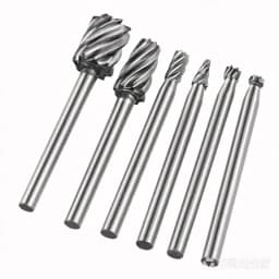 6PCS Rotary File Cutter HSS Dremel Milling Rotating Burrs Grinding Head Wood Carving Knife Cutter Tools Engraving Accessories