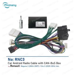 For Renault Clio 3 Megane 2 Install Aftermarket Car Stereo Radio Cable Power Wire Harness Socket Adapter CAN Bus Decoder RNC3
