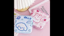 Korean Cute Bear Large Capacity Sanitary Napkin Storage Bags Girls Cartoon Physiological Period Tampon Organiser Bag Mini Bag