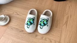 Smile Pop Winter Indoor Comfortable Plush Slippers Cute Cartoon Turtles Fluffy Cotton Slippers Non-slip Warm Household Slippers
