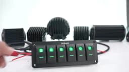 Nilight 4 Gang Rocker Switch Panel with Purple LED Light 5 Pin On Off Pre-Wired Aluminum Toggle Switches Waterproof for 12V/24V Cars Marine Boats ATVs Trailers RV Trucks