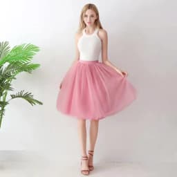 New Pink High-waisted Gauze Puffy Skirts Soft Yarn Fashion Tutu Short Skirt Women Dress