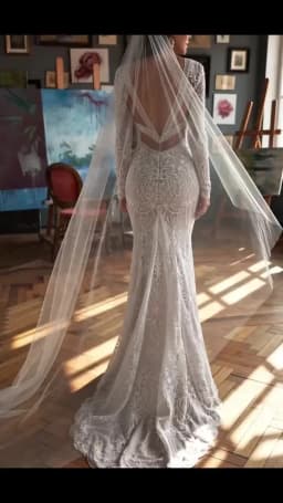 DREAM Customized Deep V Neck Lace Mermaid Wedding Dress Backless Long Sleeves Sweep Train Boho Bridal Gowns Custom Made Bohemian