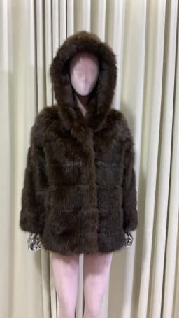Lautaro Autumn Winter Elegant Luxury Chic Thick Warm Soft Faux Sable Fur Coat Women with Hood High Quality Fluffy Jacket Hoodie