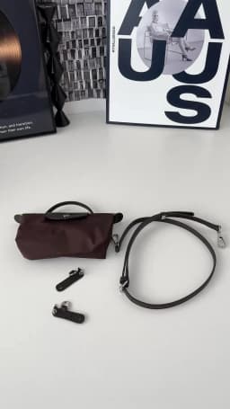 Cow Leather Replacement Crossbody Bag Strap Fit for Longchamp 2025 Mocha Moka mini shoulder strap without punching modification
