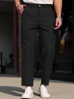 Men's Slim Fit Straight Leg Multicolor Solid Color Casual Pants Versatile All Seasons Fashionable Comfortable Daily Wear