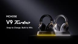 MCHOSE V9 Turbo+ 7.1 Surround Sound Magnetic Wireless Gaming Headset90° Swivel Ear Cups 60mm Low Latency RGB Magnetic Charging