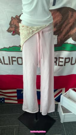 New Light Pink Drawstring Sweatpant Woman Spring Raw Hem Low Waist Straight Long Pants Casual All-match Cotton Sport Trousers