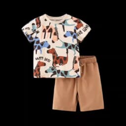 Jumping Meters 2-7T Summer Clothing Sets With Animals  Boys Girls Cotton Fashion Children's Clothing Sets Hot Selling Suits