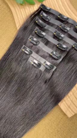 Straight PU Clip Ins Hair Extensions 100% Human Hair Natural Black Color 100g/Set 7pcs Seamless Invisible PU Weft For Women